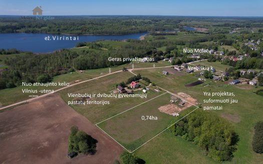 Sklypas su statybos leidimu ir vaizdu į ežerą